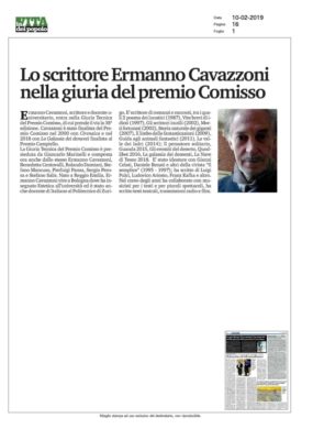 Lo scrittore Ermanno Cavazzoni nella Giuria del Premio Comisso (La Vita del Popolo, 10/02/2019)