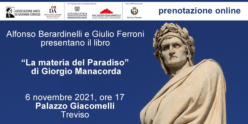 Presentazione del volume: "La materia del Paradiso" di Giorgio Manacorda