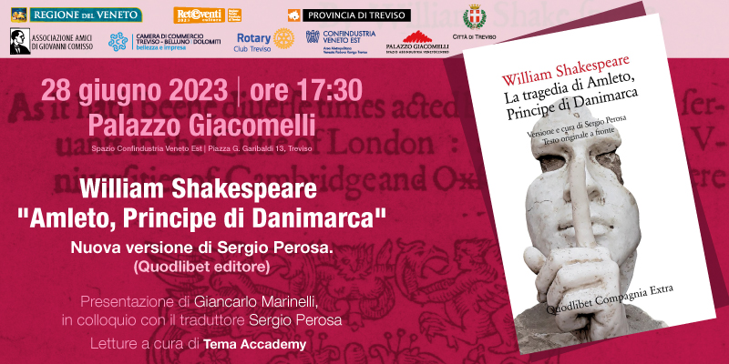 Presentazione del volume: "William Shakespeare - La tragedia di Amleto, Principe di Danimarca" a cura di Sergio Perosa