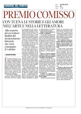 Premio Comisso. Con Tuena le storie e gli amori nell’arte e nella letteratura (Corriere del Veneto, 22/09/2019)
