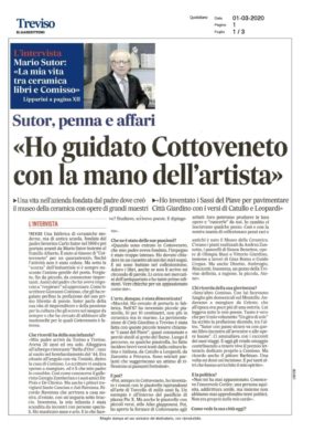 Mario Sutor: "La mia vita tra ceramica, libri e Comisso" (il Gazzettino, 01/03/2020)