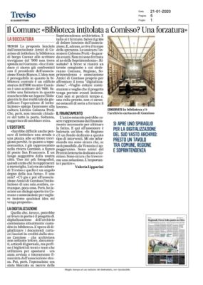 Il Comune: "Biblioteca intitolata a Comisso? Una forzatura" (Il Gazzettino di Treviso, 21/01/2020)